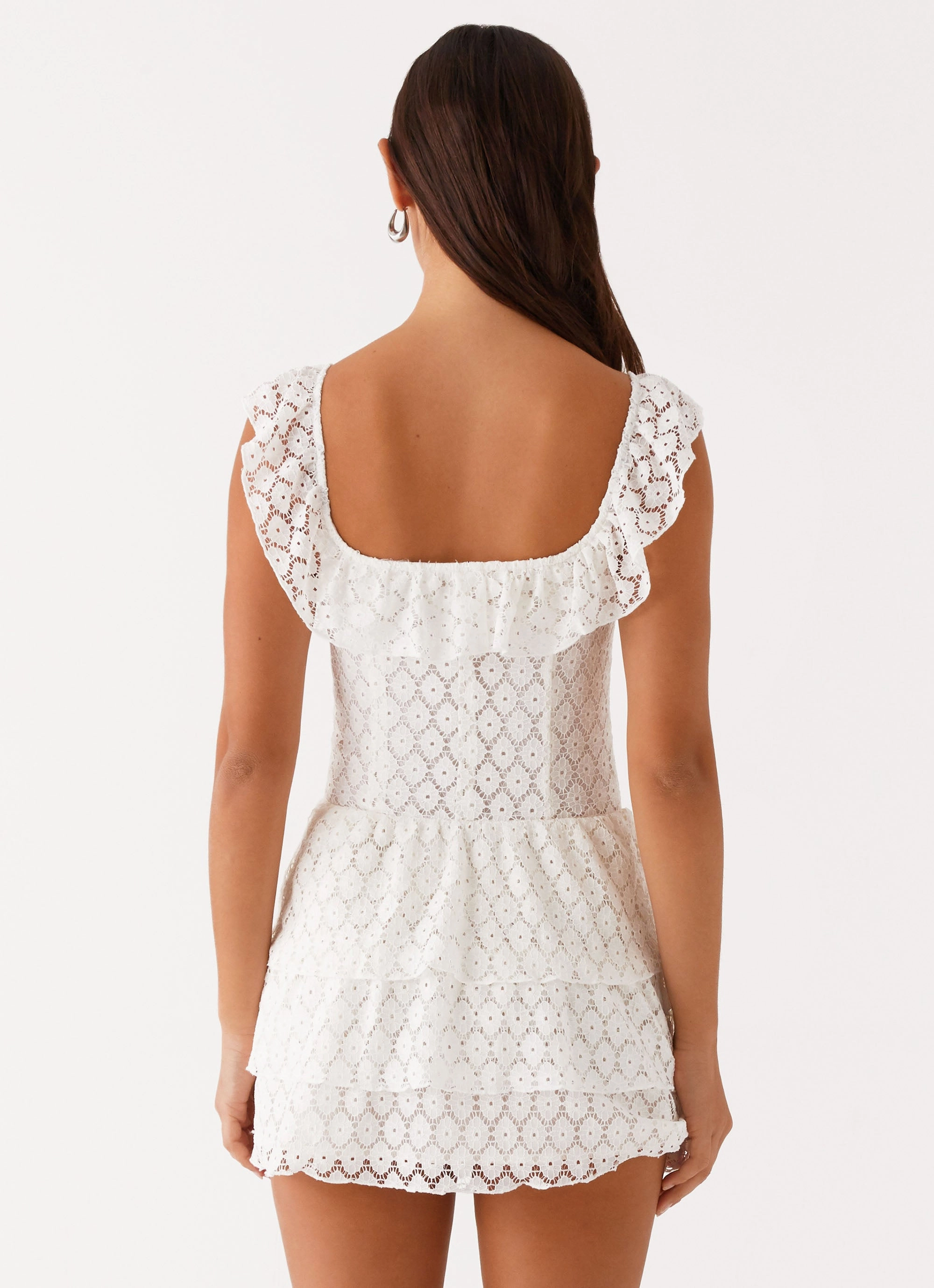 Paradise Dreams Corset Mini Dress - White Seasonal Layering