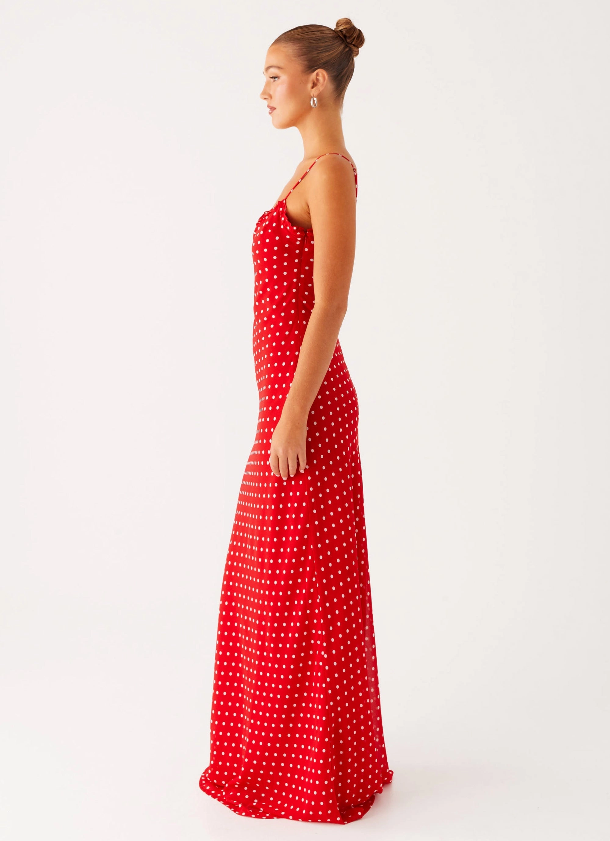 Pareo Maxi Dress - Red Polka Dot Texture Mood
