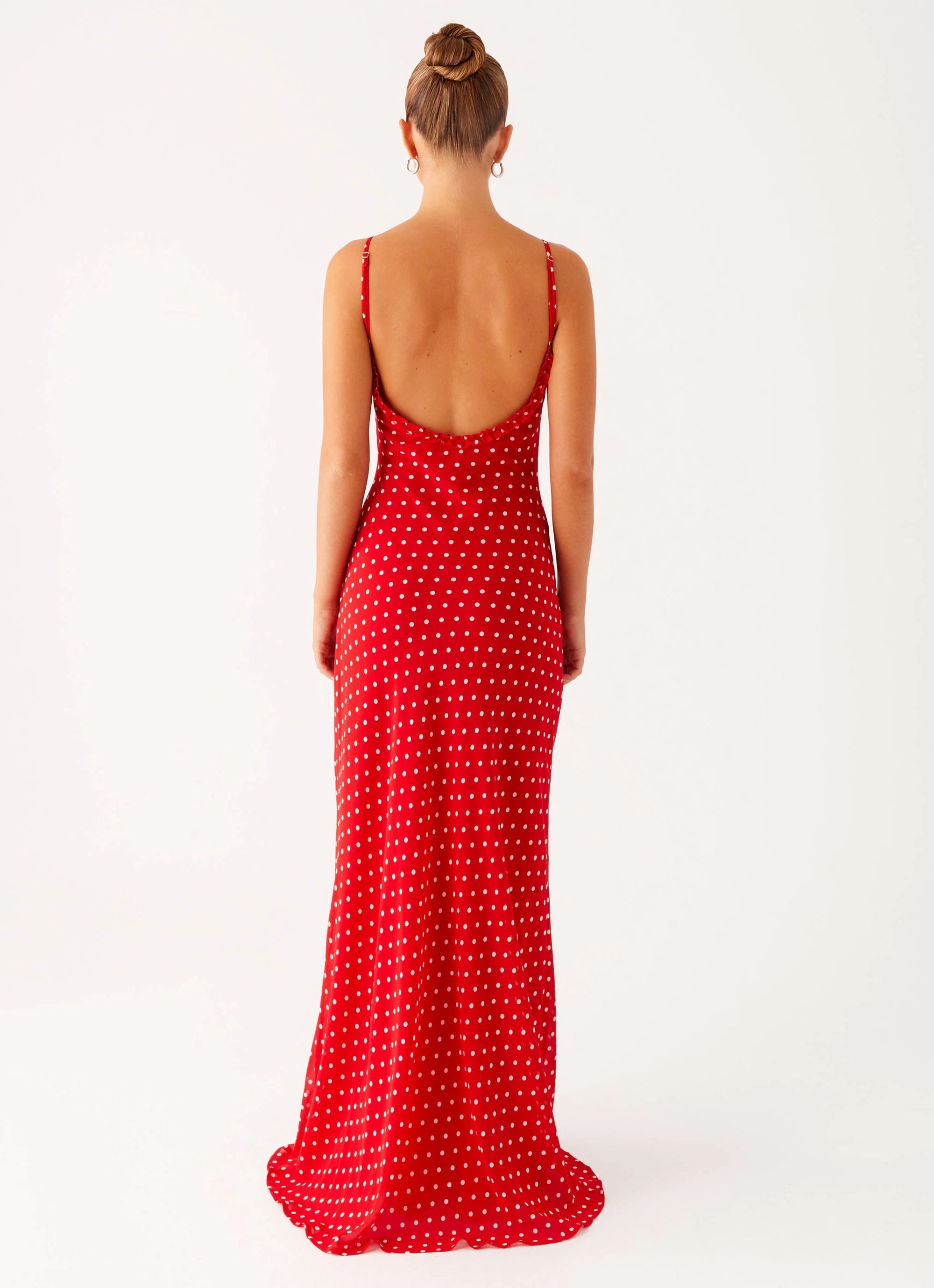 Calm Lines Casual weekend dress Pareo Maxi Dress - Red Polka Dot