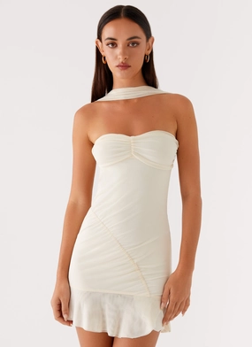 Fresh Texture Pari Open Back Mini Dress - Ivory