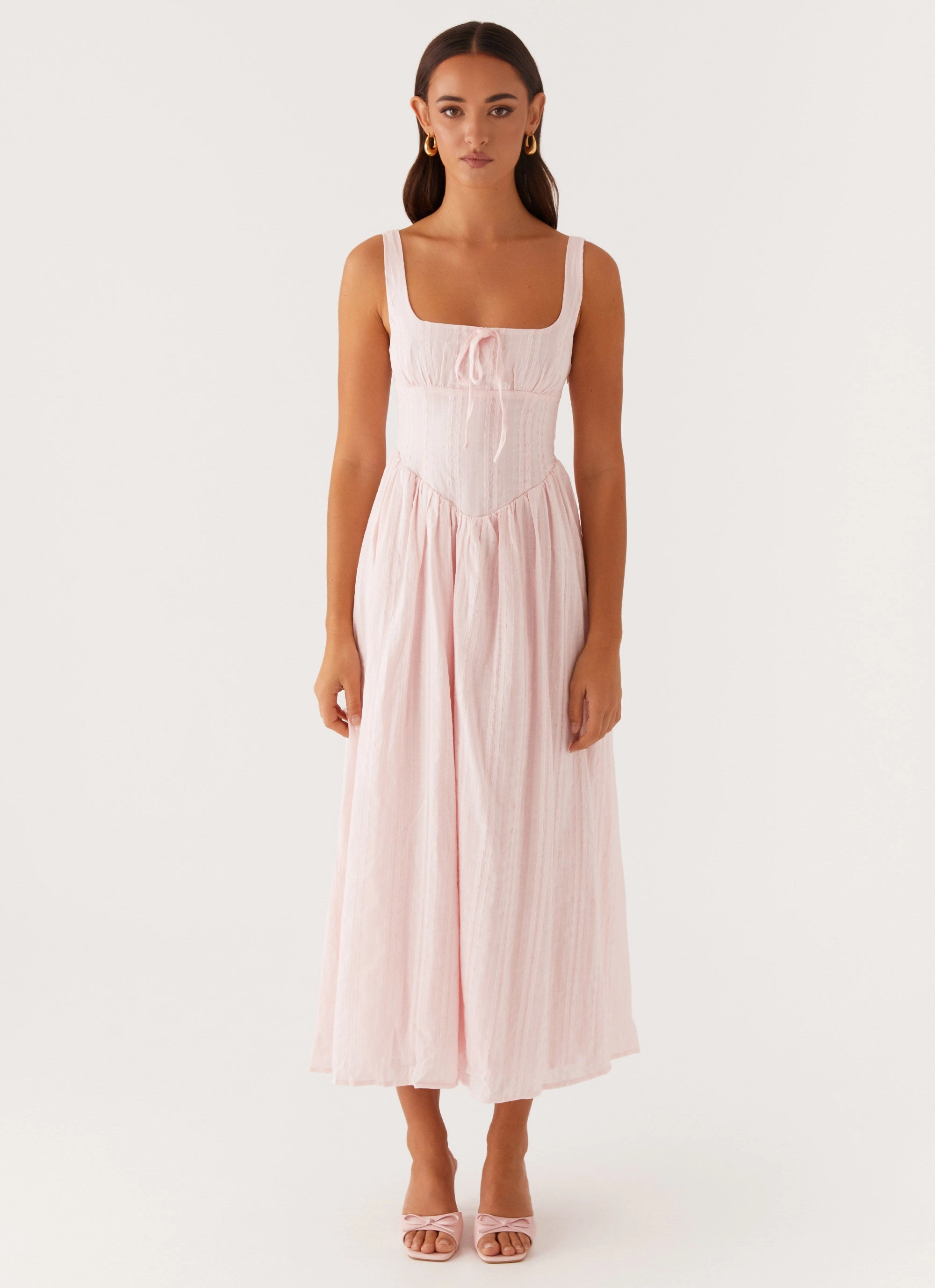Pascuelle Midi Dress - Pink Sage Glow