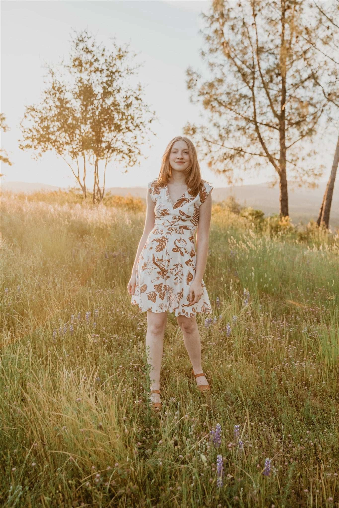 Spicy Xena in Oat Woodland Wonder Feminine full-length gown