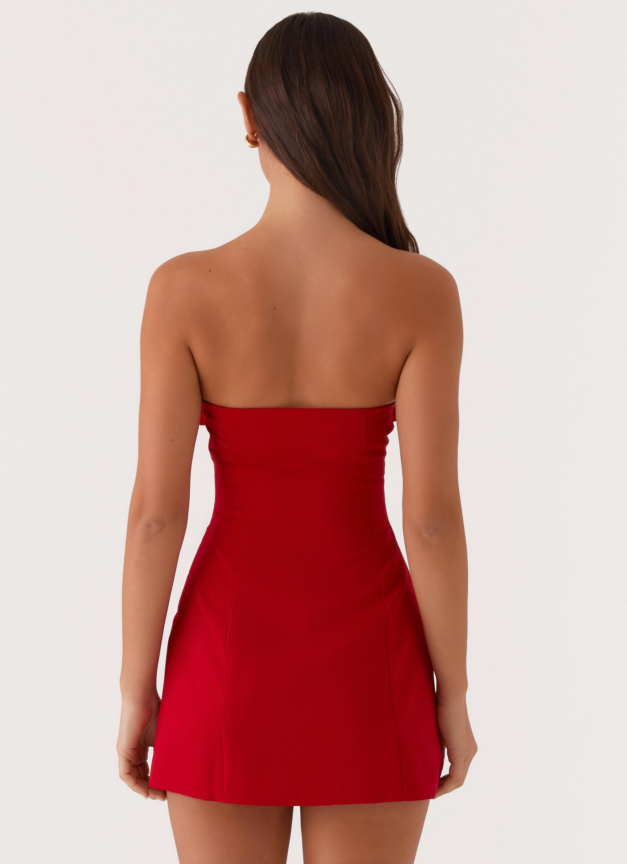 Patsie Strapless Mini Dress - Red Water Resistant