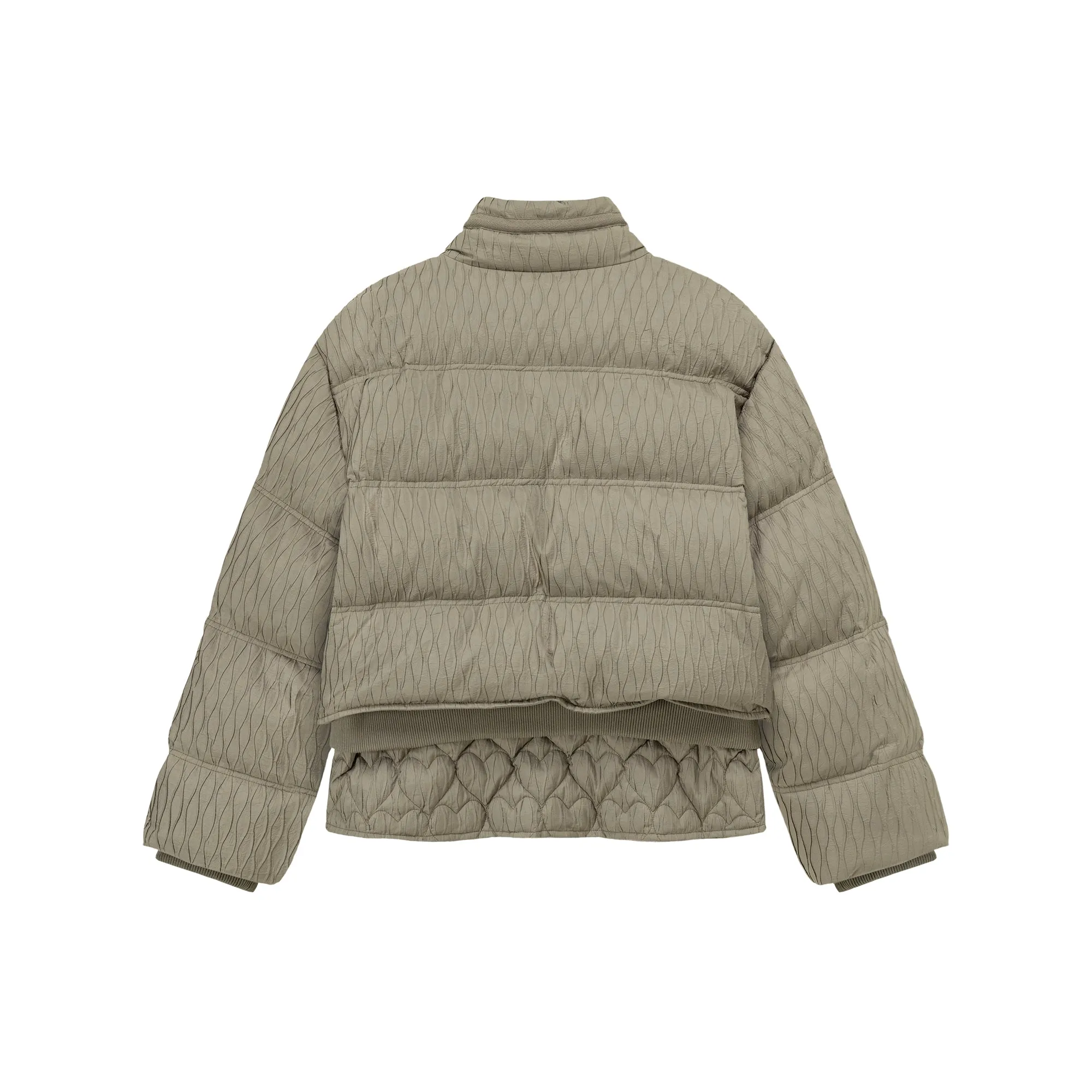 Pattern Oversized Layered Padded Jacket