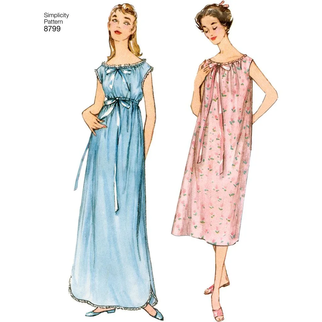 Pattern S8799 Misses' Vintage Nightgowns