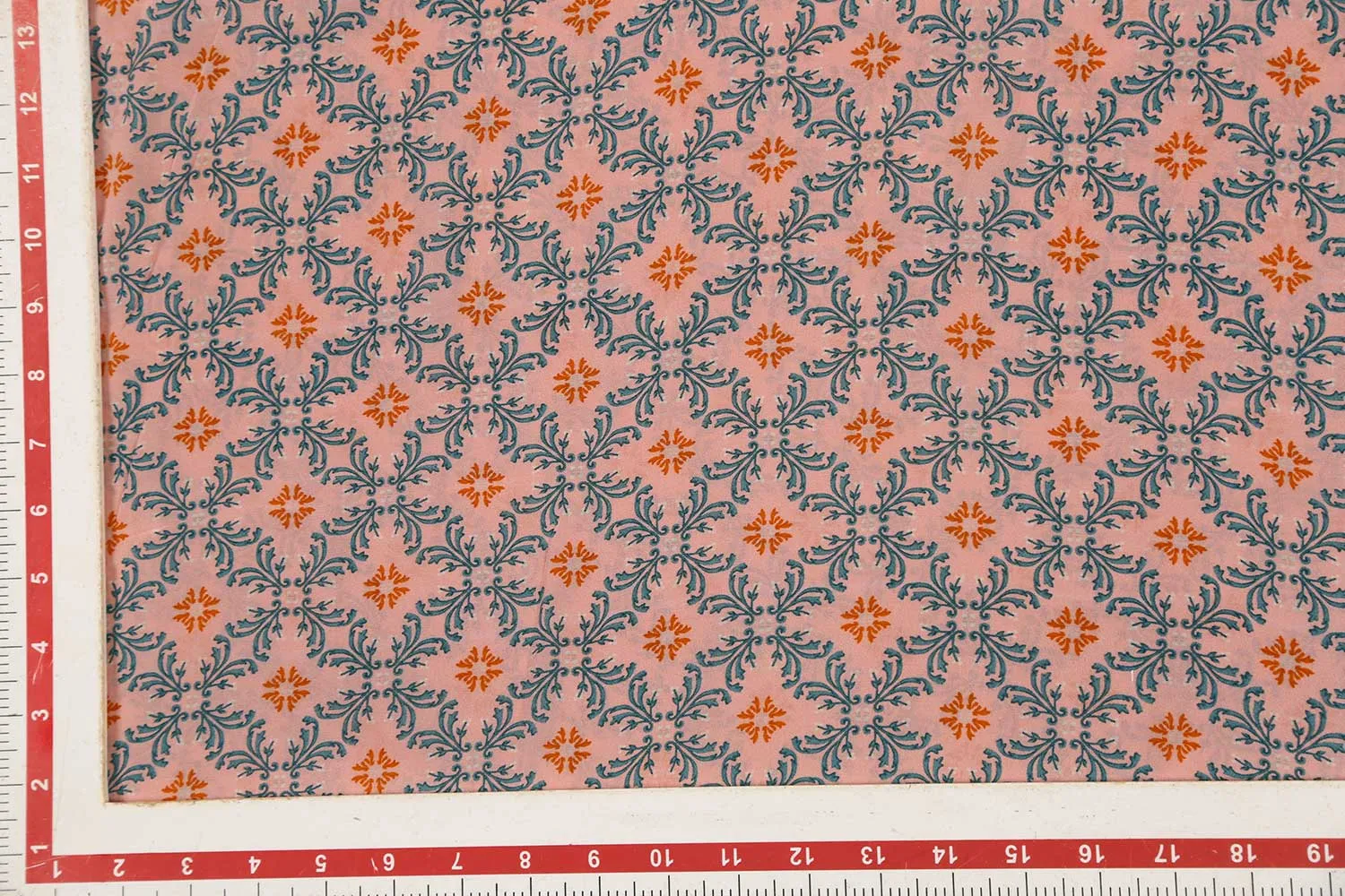 Peach Pink 60 Gram Printed Silk Crepe Fabric