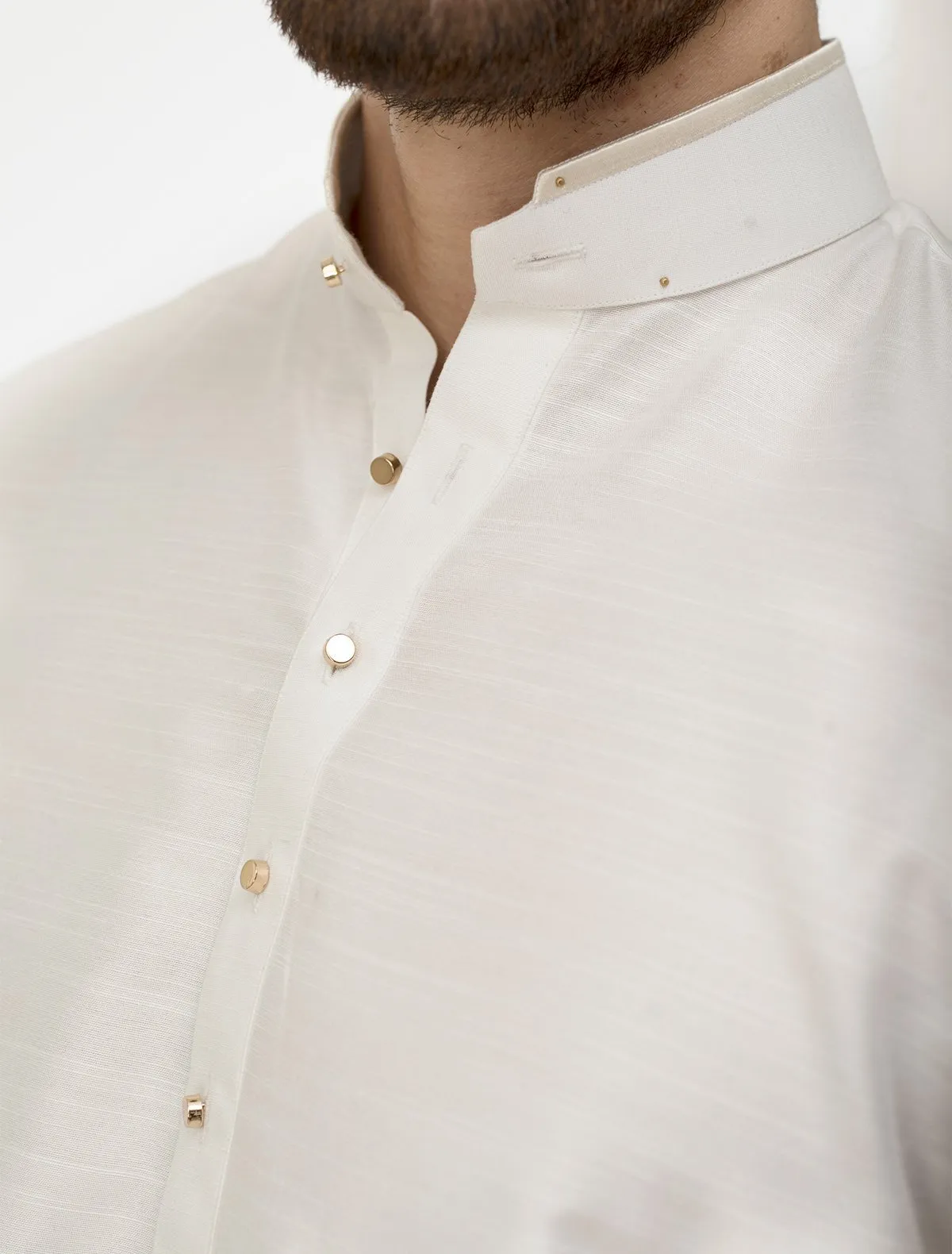 PEARL WHITE COTTON SILK KURTA PAJAMA