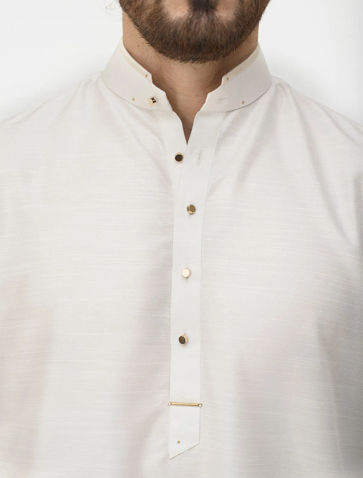 PEARL WHITE COTTON SILK KURTA PAJAMA
