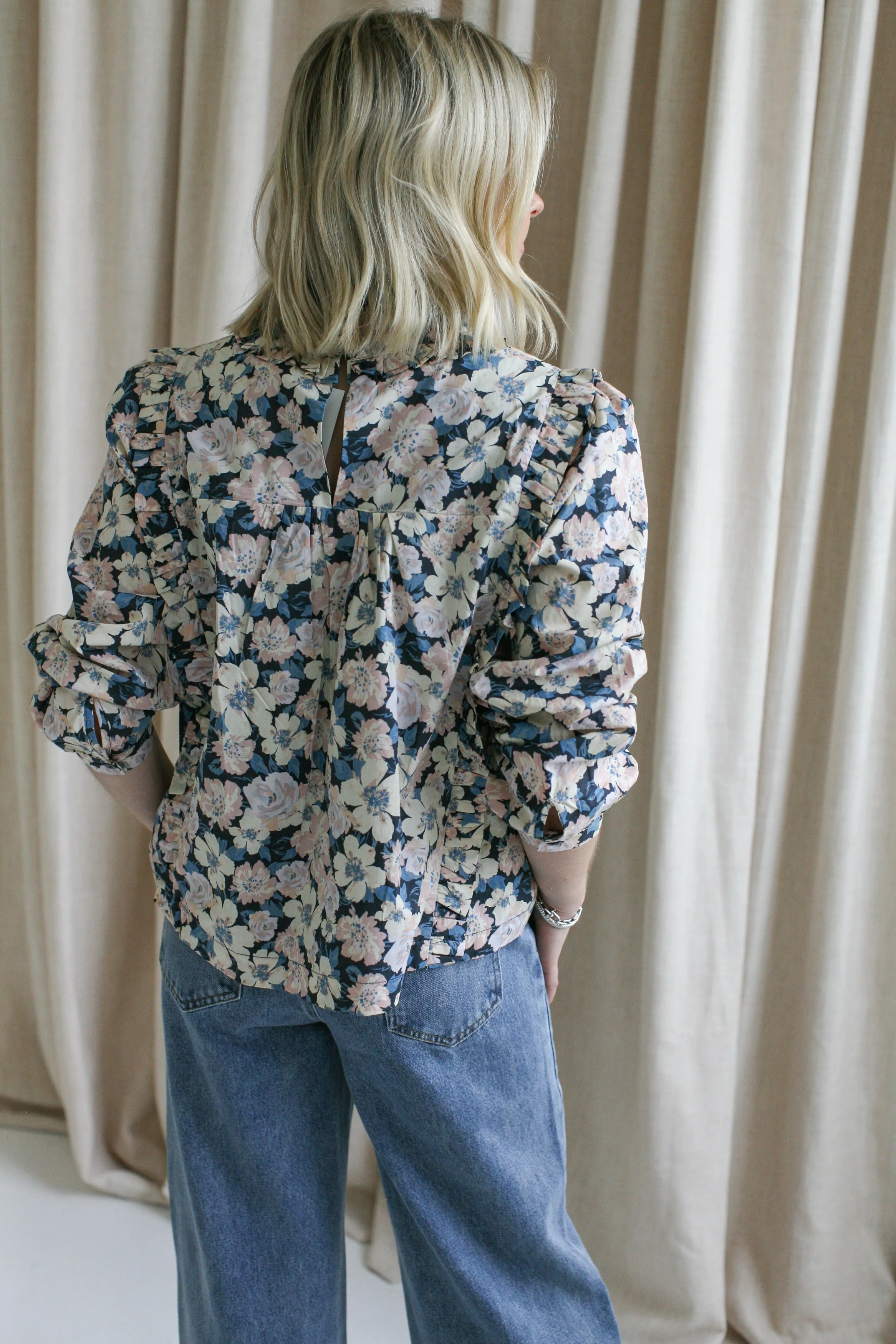 Multi Pocket Functional Design Penelope Floral Blouse
