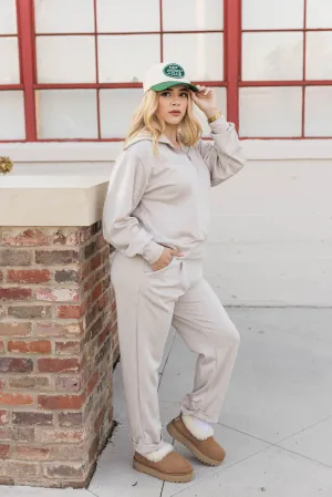 Penelope Loungewear Set- Stone Temperature Control Technology Light Deflection Fabric