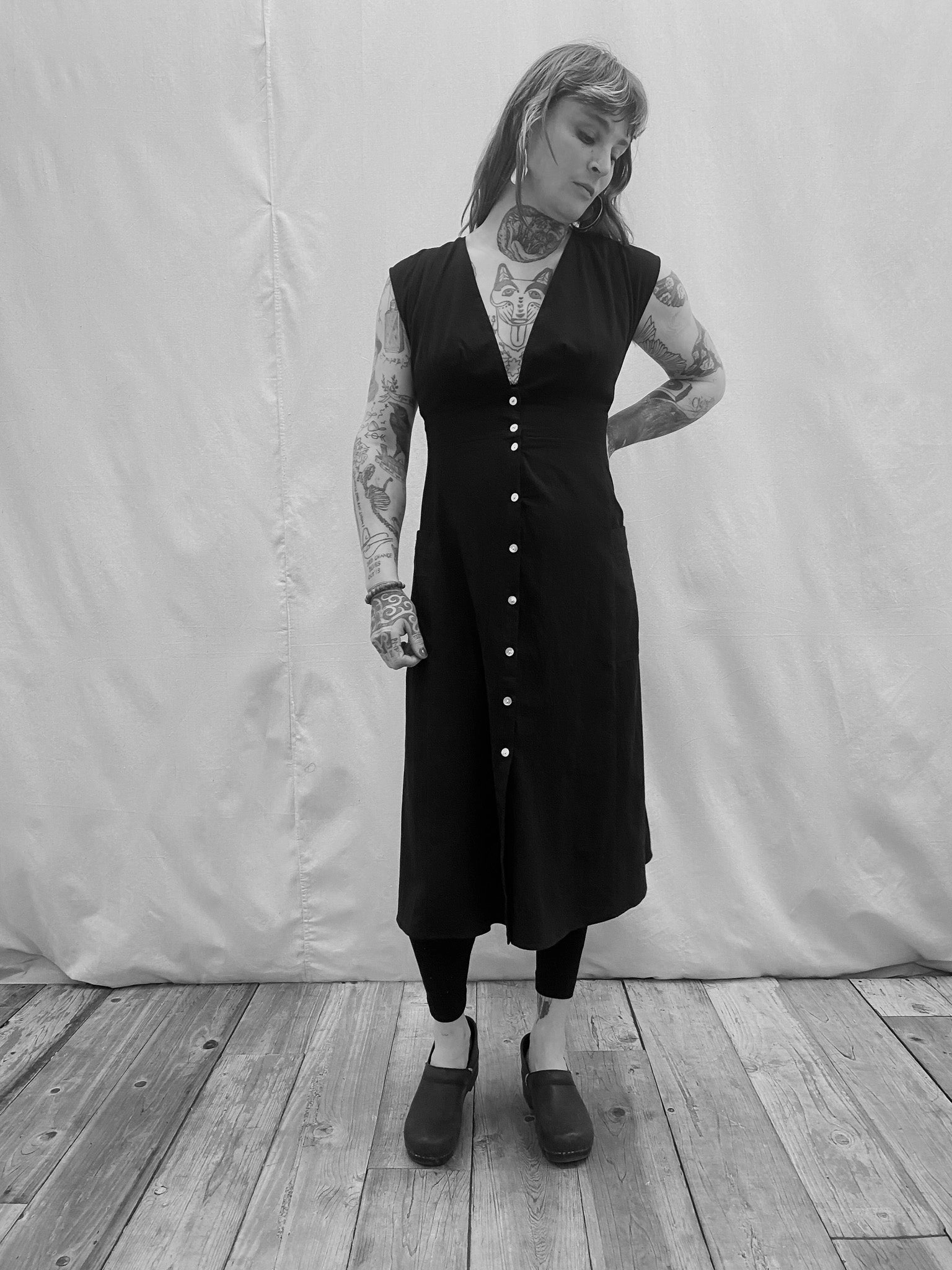 Wrap Glow Penelope Dress in Black