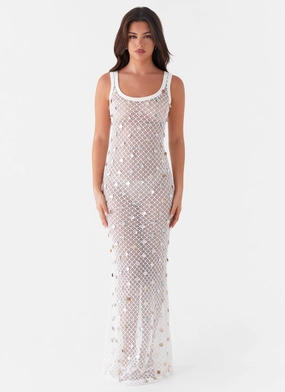 Urban Feel Penida Shell Knit Maxi Dress - White