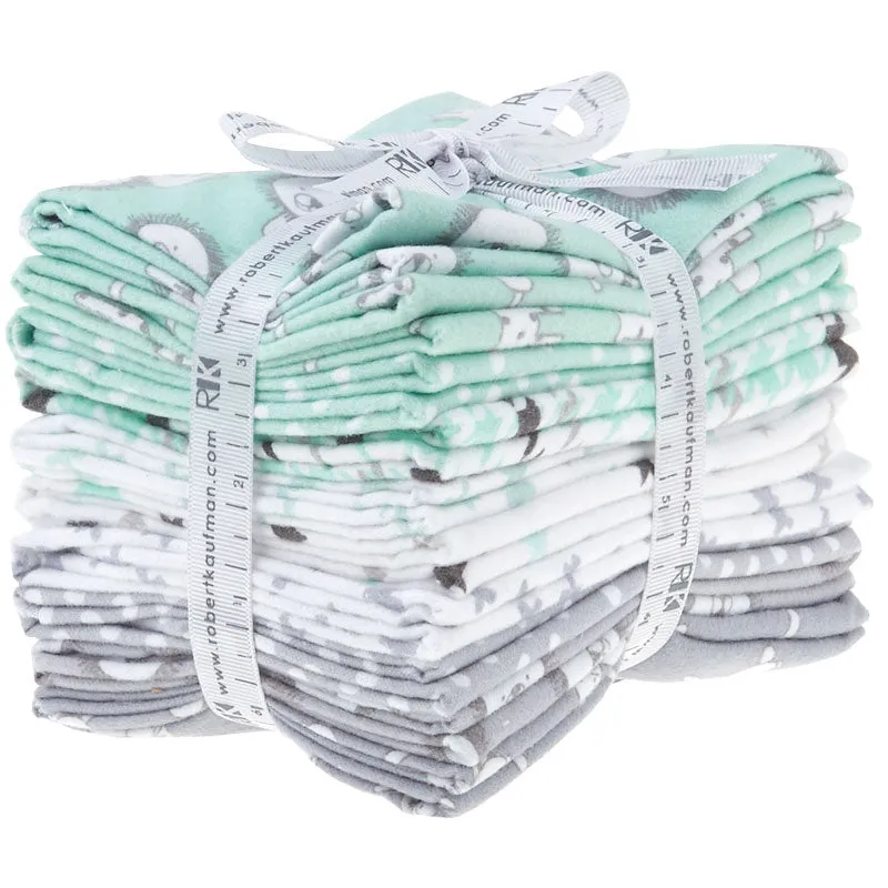 Penned Pals Flannel Mint Colorstory Fat Quarter Bundle