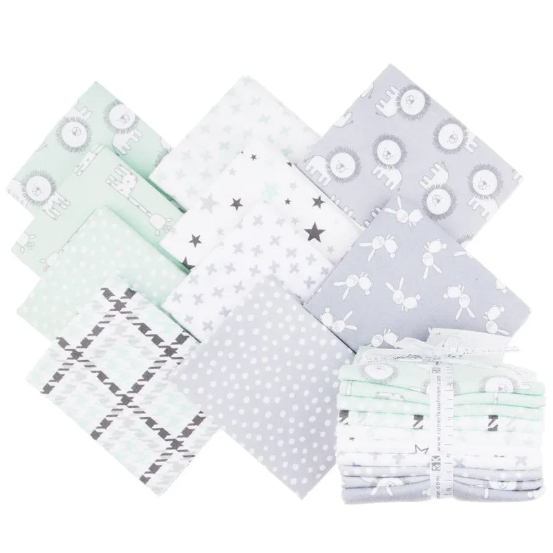 Penned Pals Flannel Mint Colorstory Fat Quarter Bundle