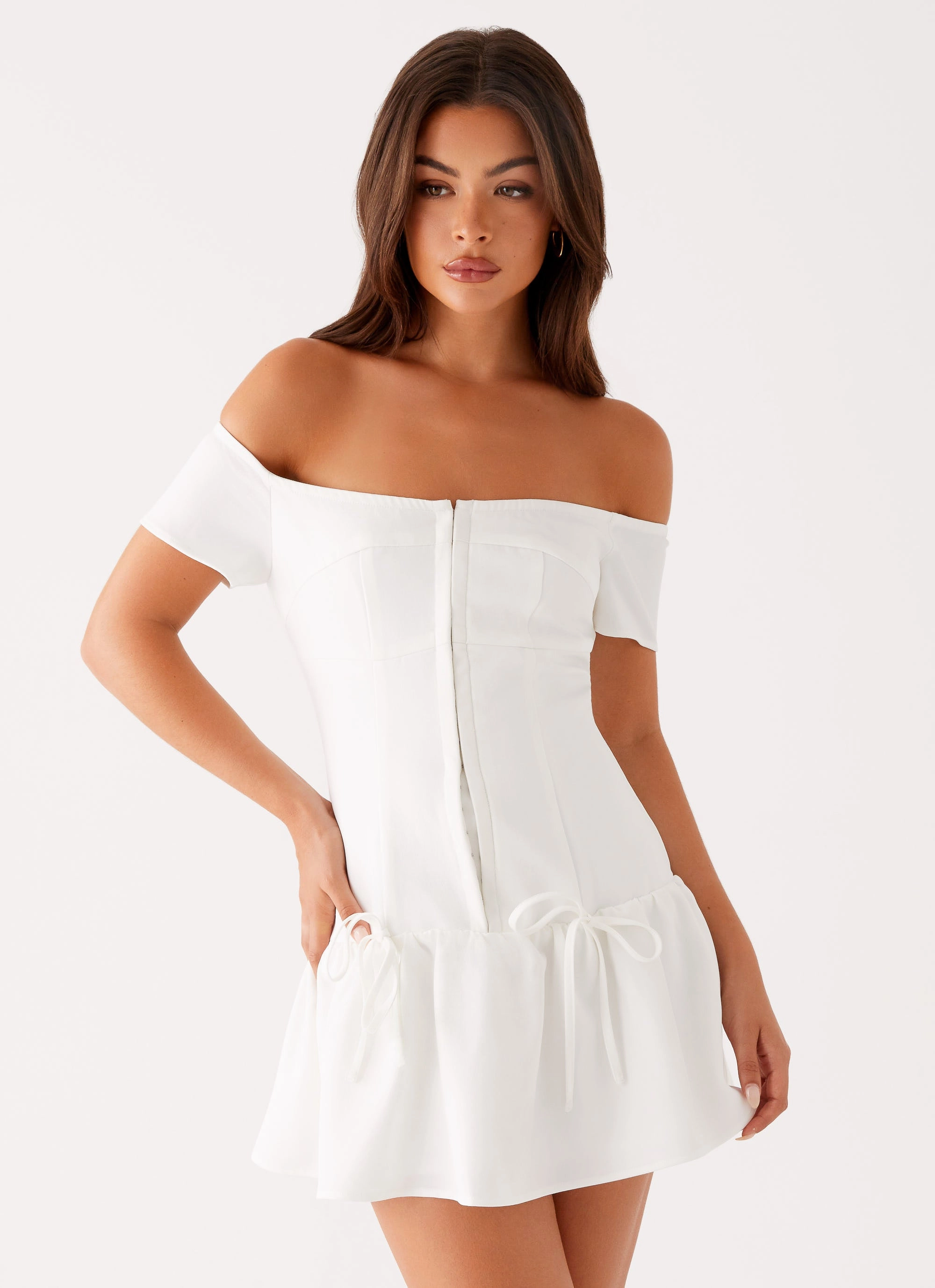 Penny Mini Dress - White Innovative Fabric Maximalist look