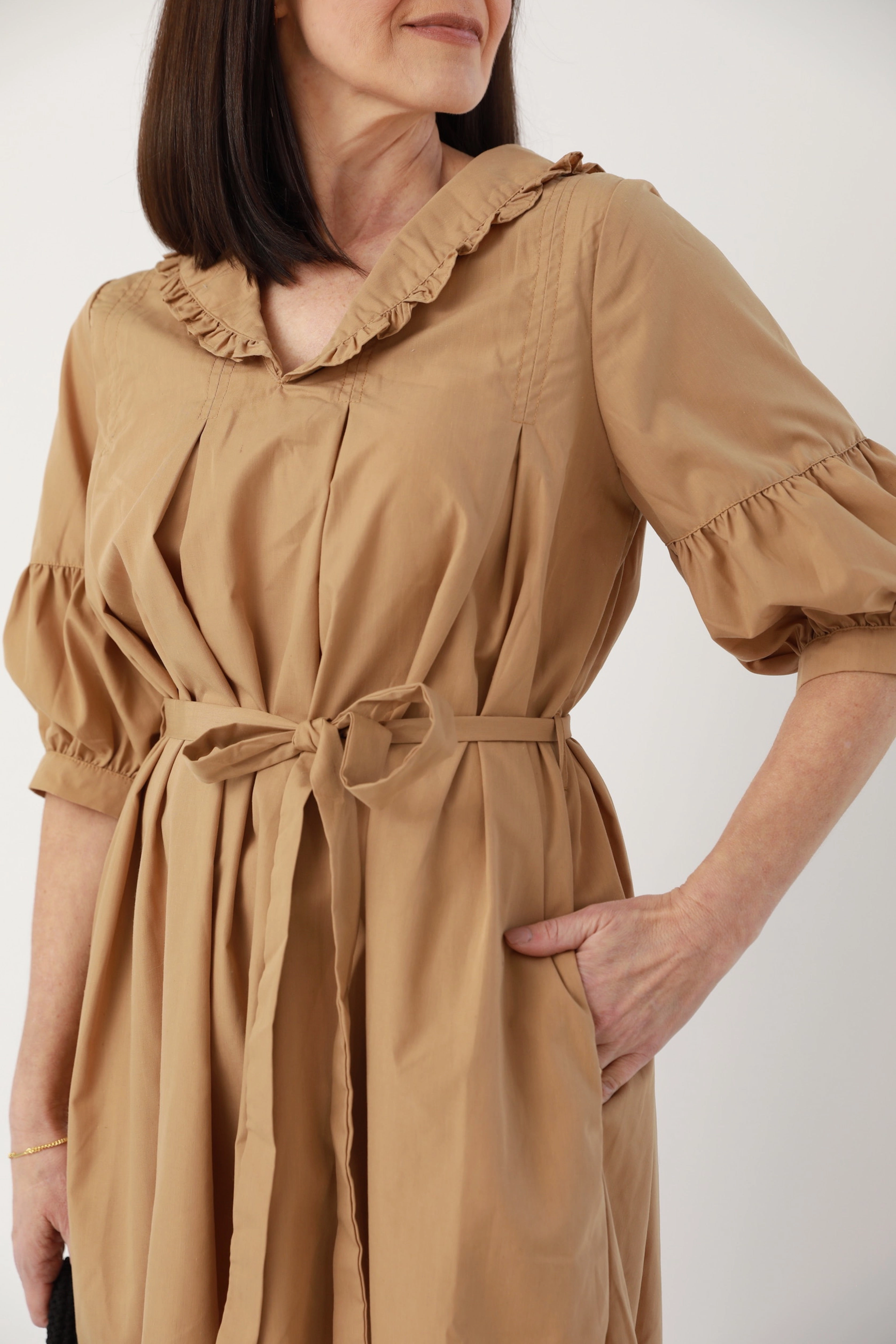 Trendy Silhouette Penny Poplin Midi