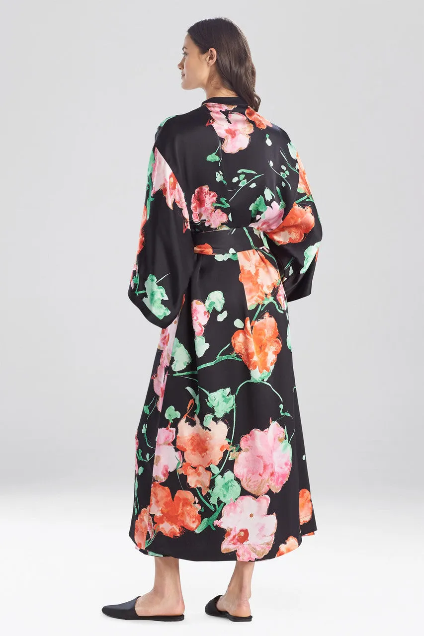 Peony Blossoms Silk Robe