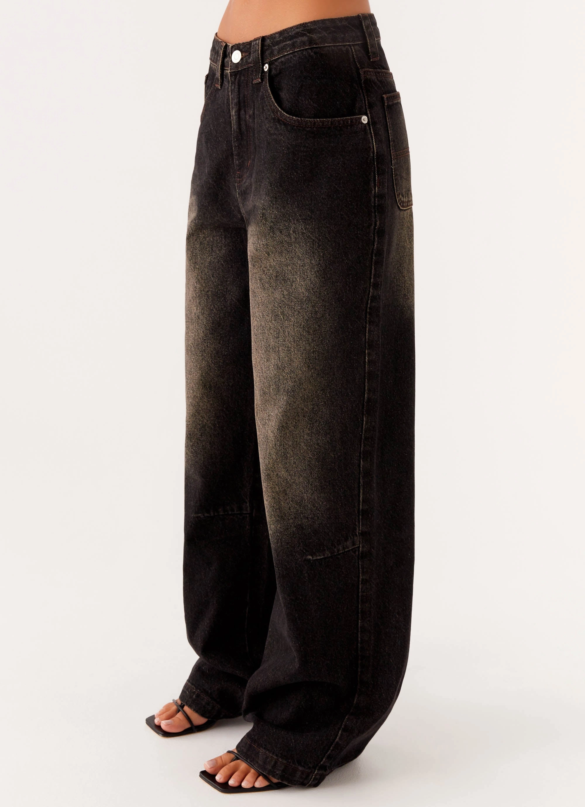 Pera Baggy Denim Jeans - Brown Wash Breathable Classic Wear Eco Friendly