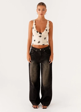 Basic Outfit Pera Baggy Denim Jeans - Brown Wash