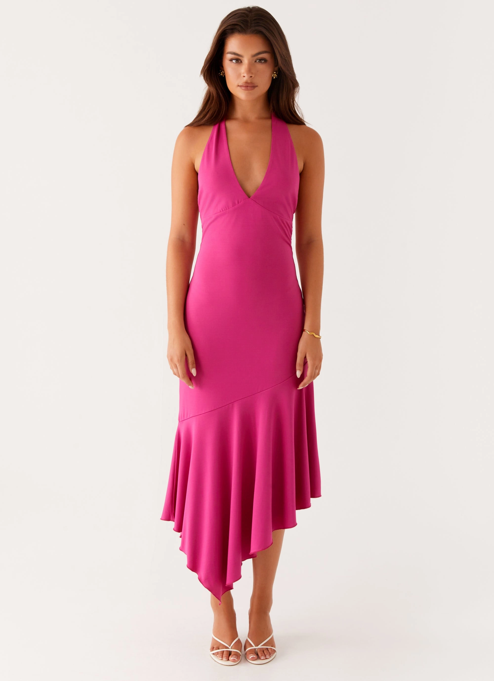 Perdita Midi Dress - Fuchsia Flare Breeze