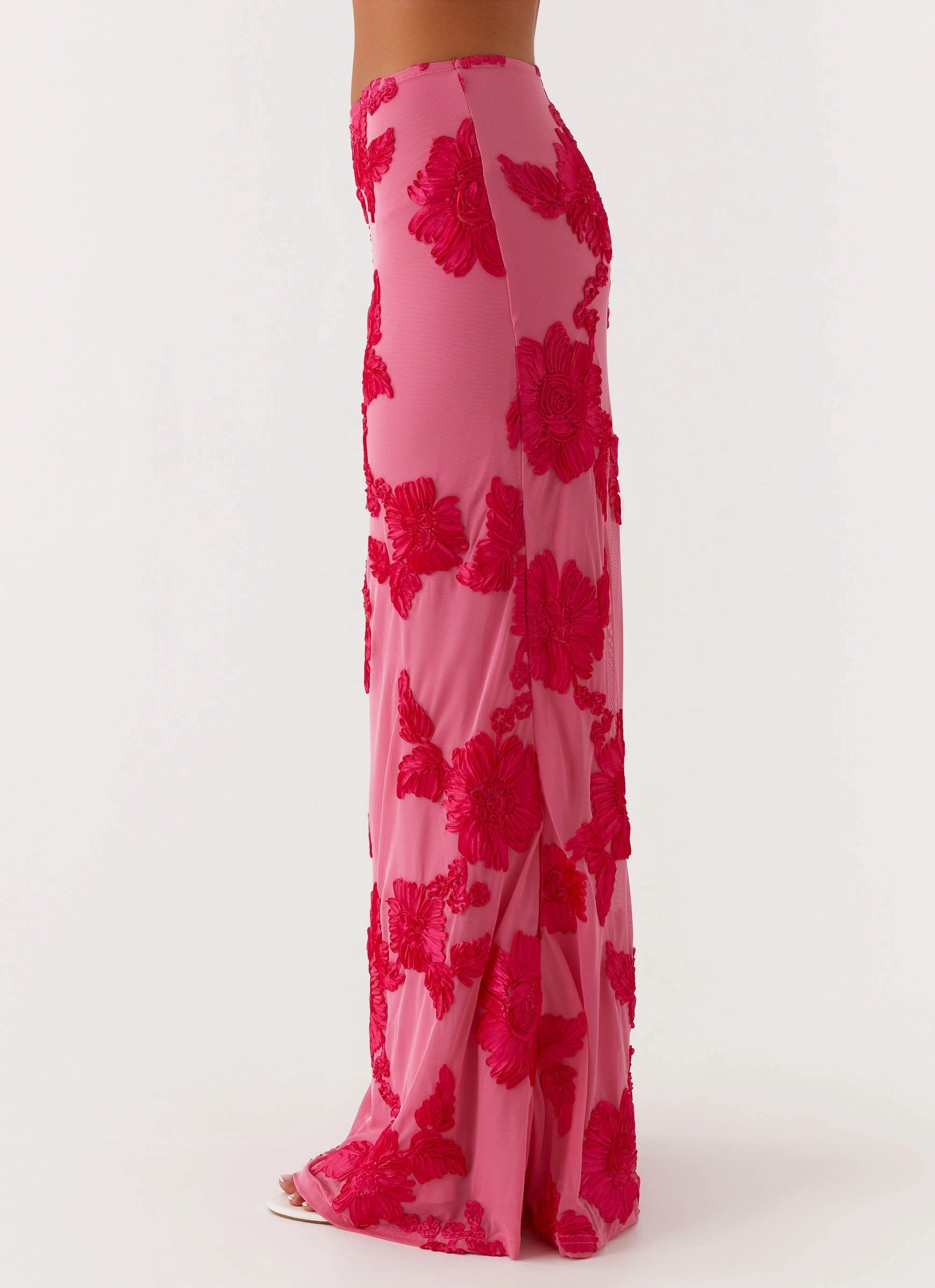 Radiate Maxi Skirt - Pink Ankle length Artisanal Craft