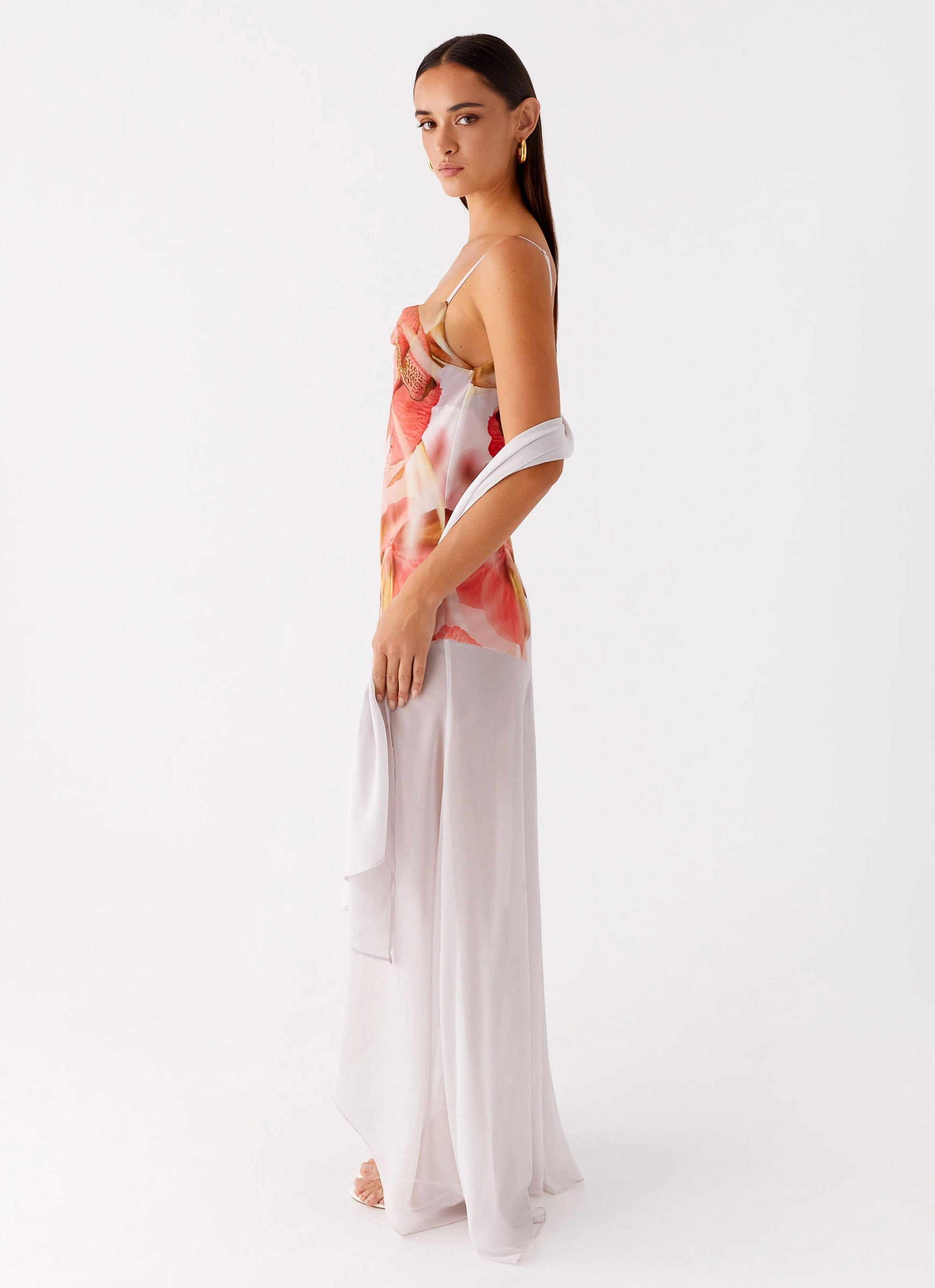 Elegant knee-length dress Loire Maxi Dress - Peach Rose