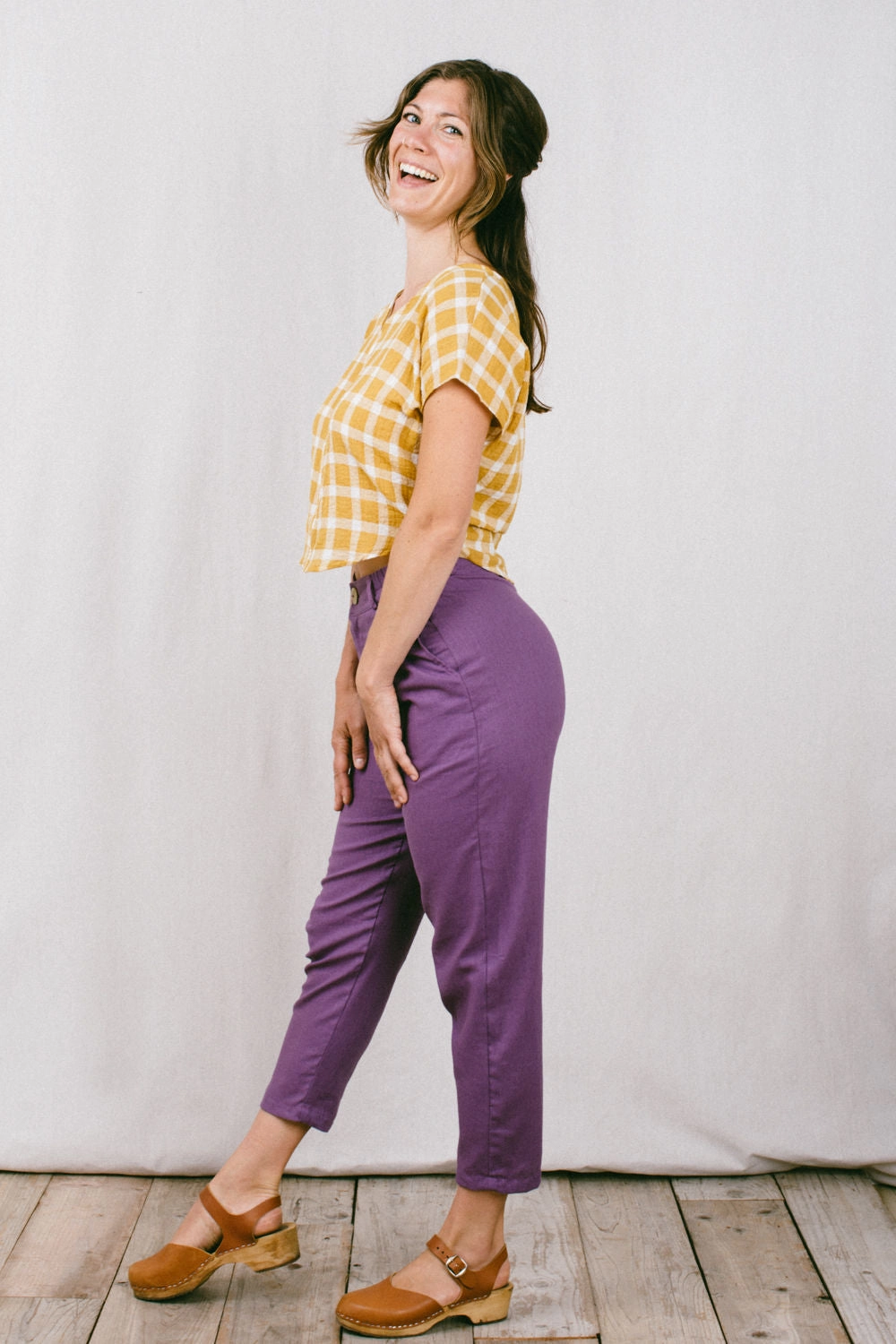 Perfect Pant 2.0 in Heliotrope Linen Universal Fit System LowProfileWaistband