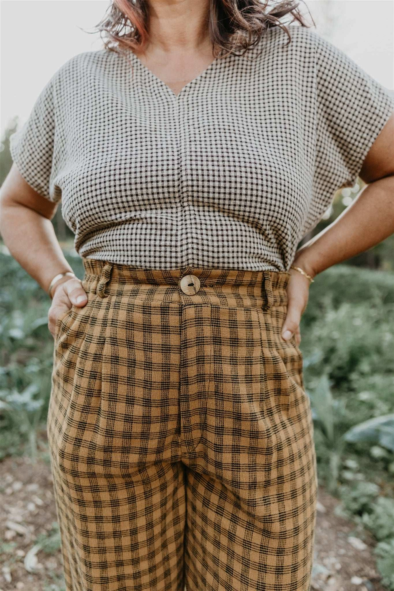 Practical Comfort Perfect Pant in Brown Checker