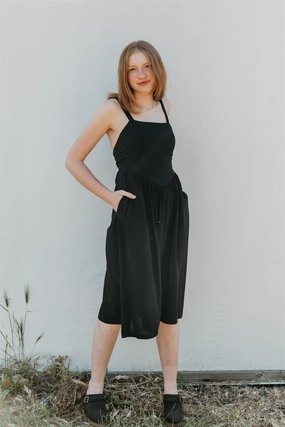 Myrah Dress in Black Challis All Timewear Classic and Modern