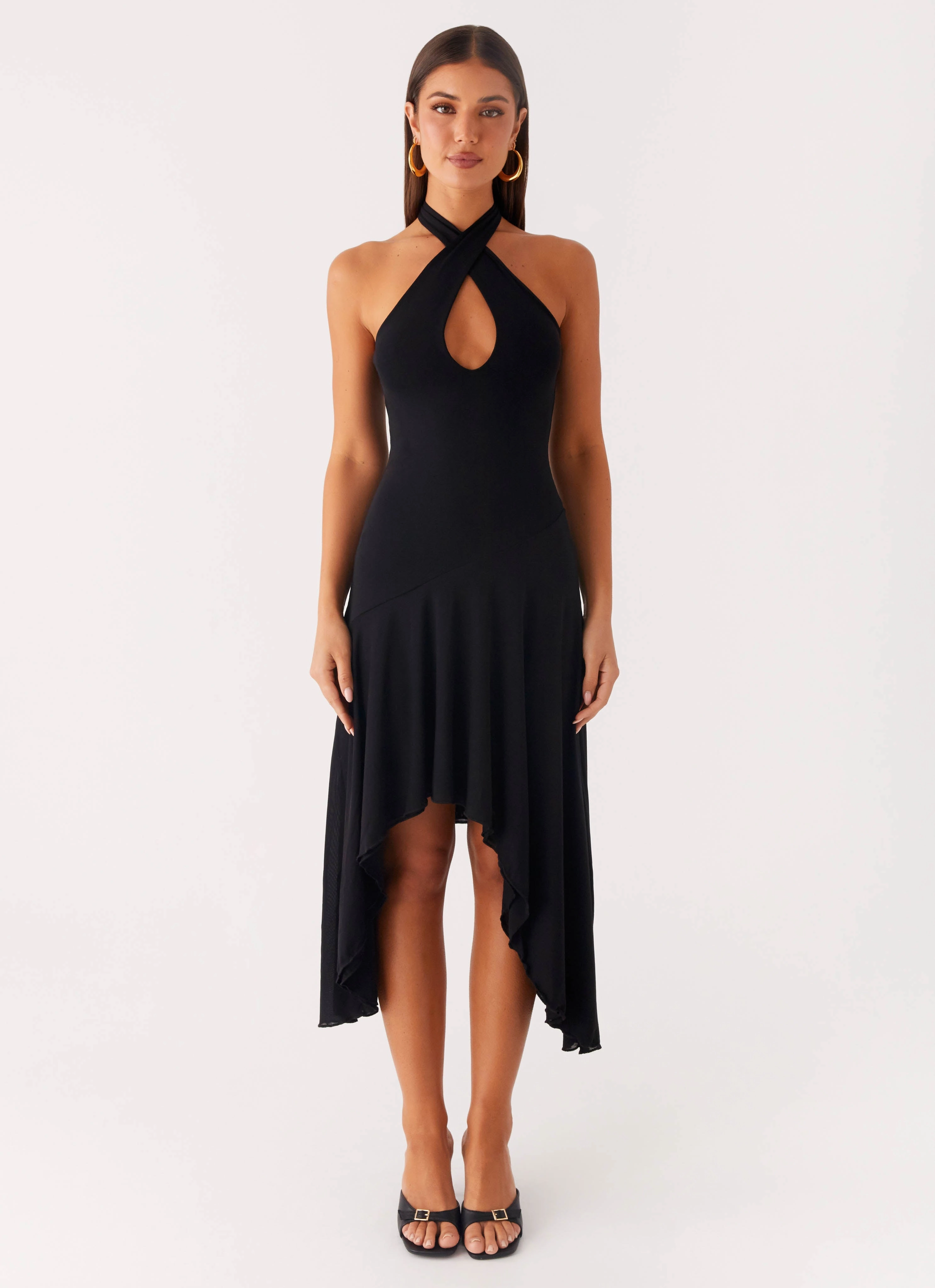 Velvet Sky Midi Dress - Black City Ready