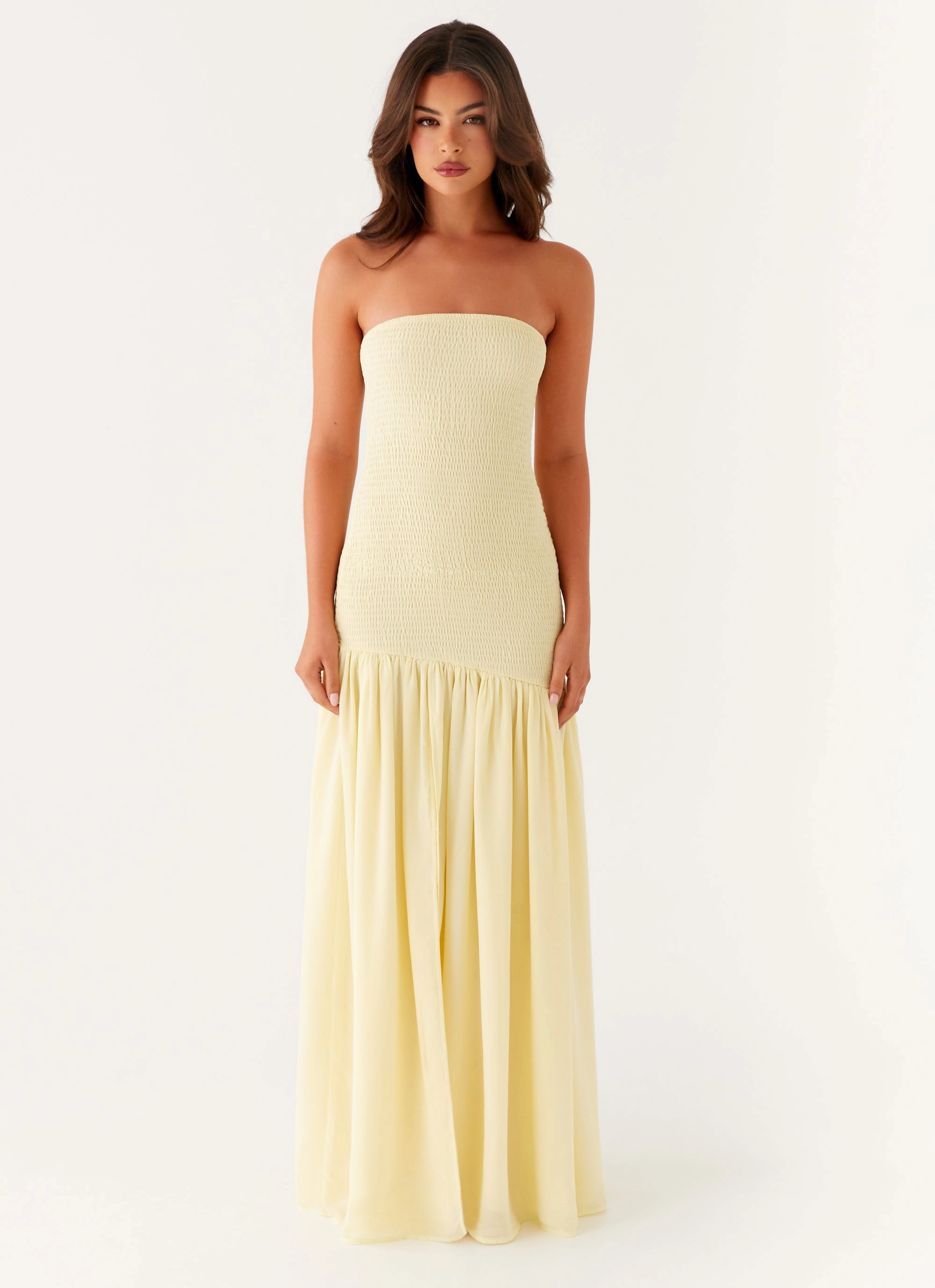 Royce Maxi Dress - Yellow Layered Look Korean Trend