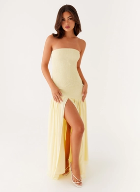 Royce Maxi Dress - Yellow Texture Flow