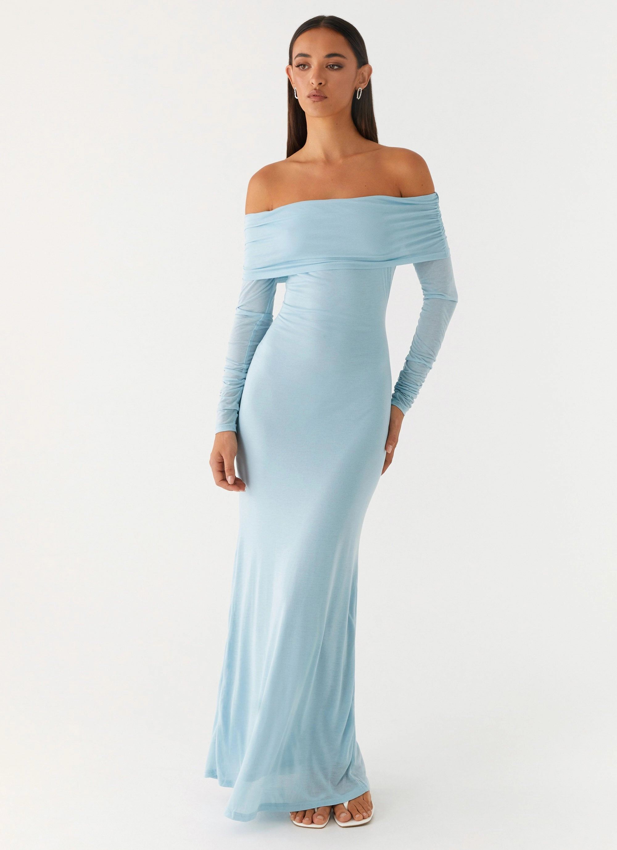 Cocoa Long Sleeve Maxi Dress - Blue Family Joy