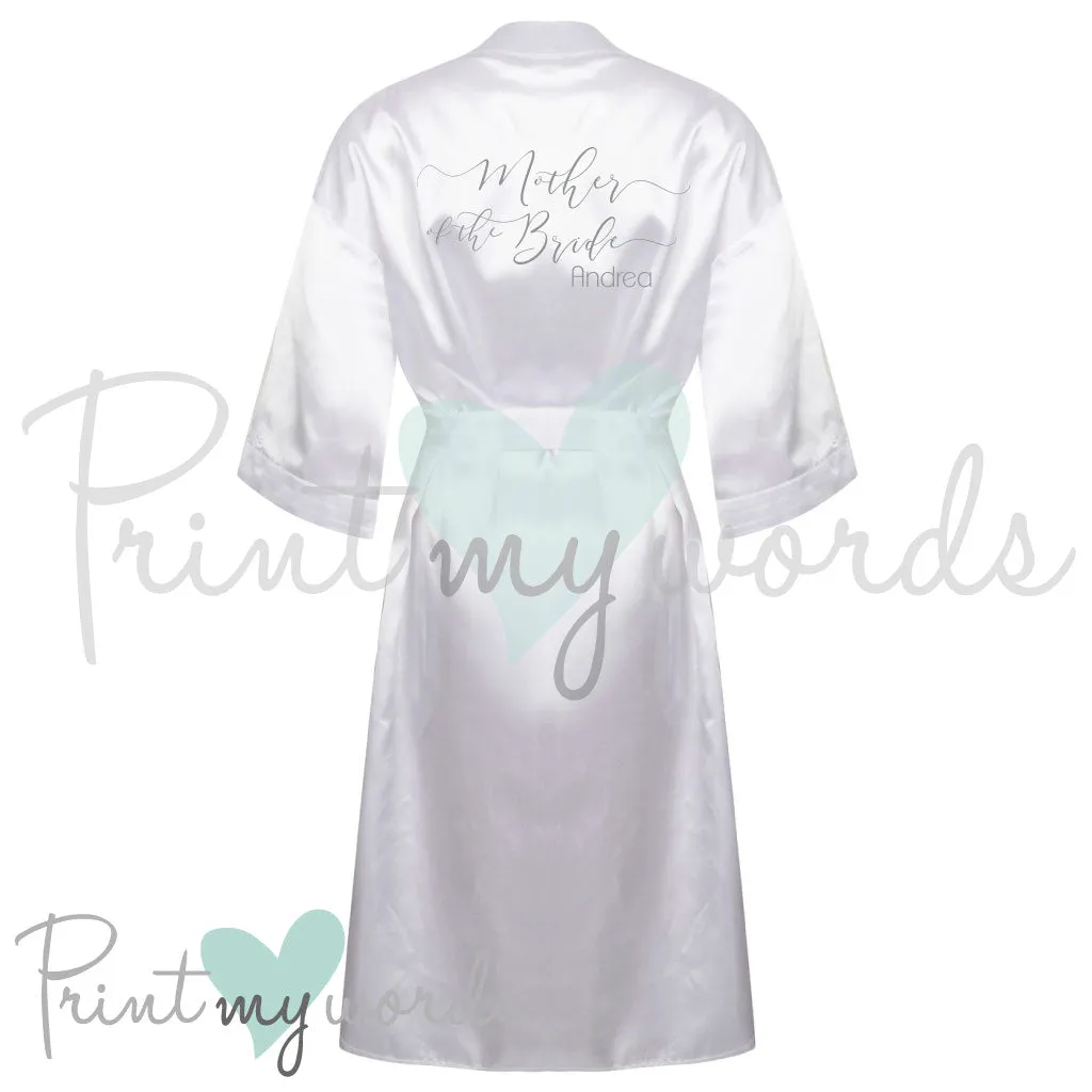 Personalised Satin Wedding Bridal Robe Dressing Gown - Mother Of The Bride