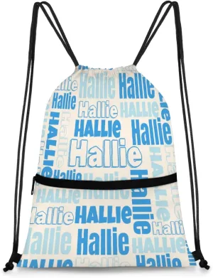 Personalized Drawstring Bags Drawstring Backpack for Kids, Small Gym Drawstring Bags for Gymnastics Sport Hiking Blue
