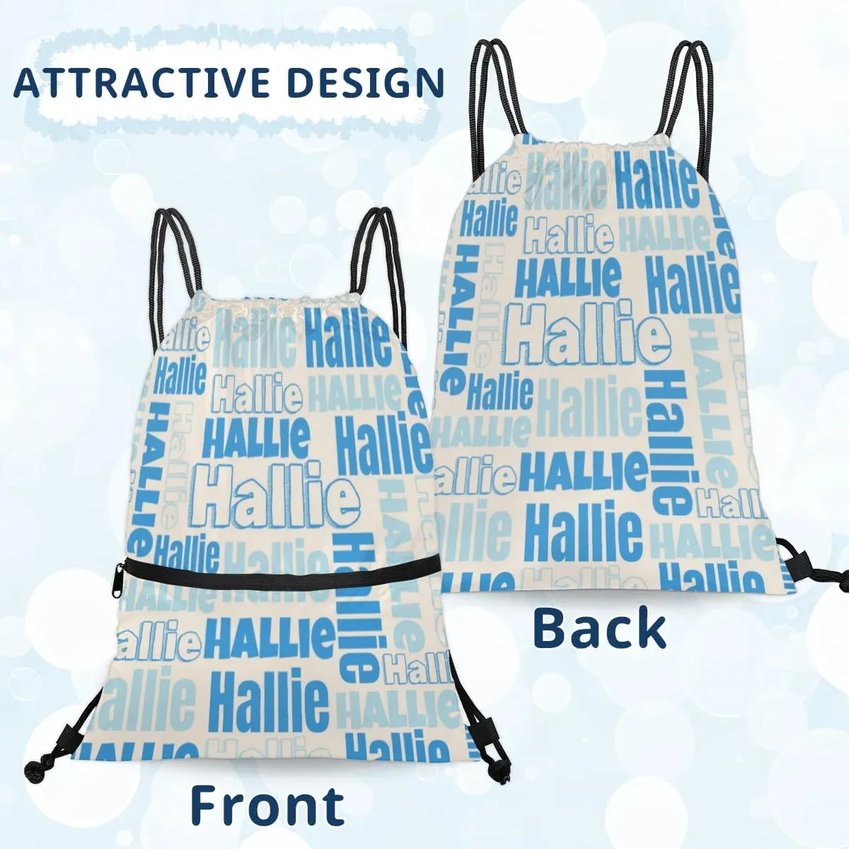 Personalized Drawstring Bags Drawstring Backpack for Kids, Small Gym Drawstring Bags for Gymnastics Sport Hiking Blue