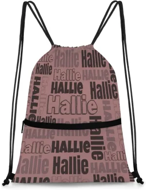 Personalized Drawstring Bags Drawstring Backpack for Kids, Small Gym Drawstring Bags for Gymnastics Sport Hiking Brown Red