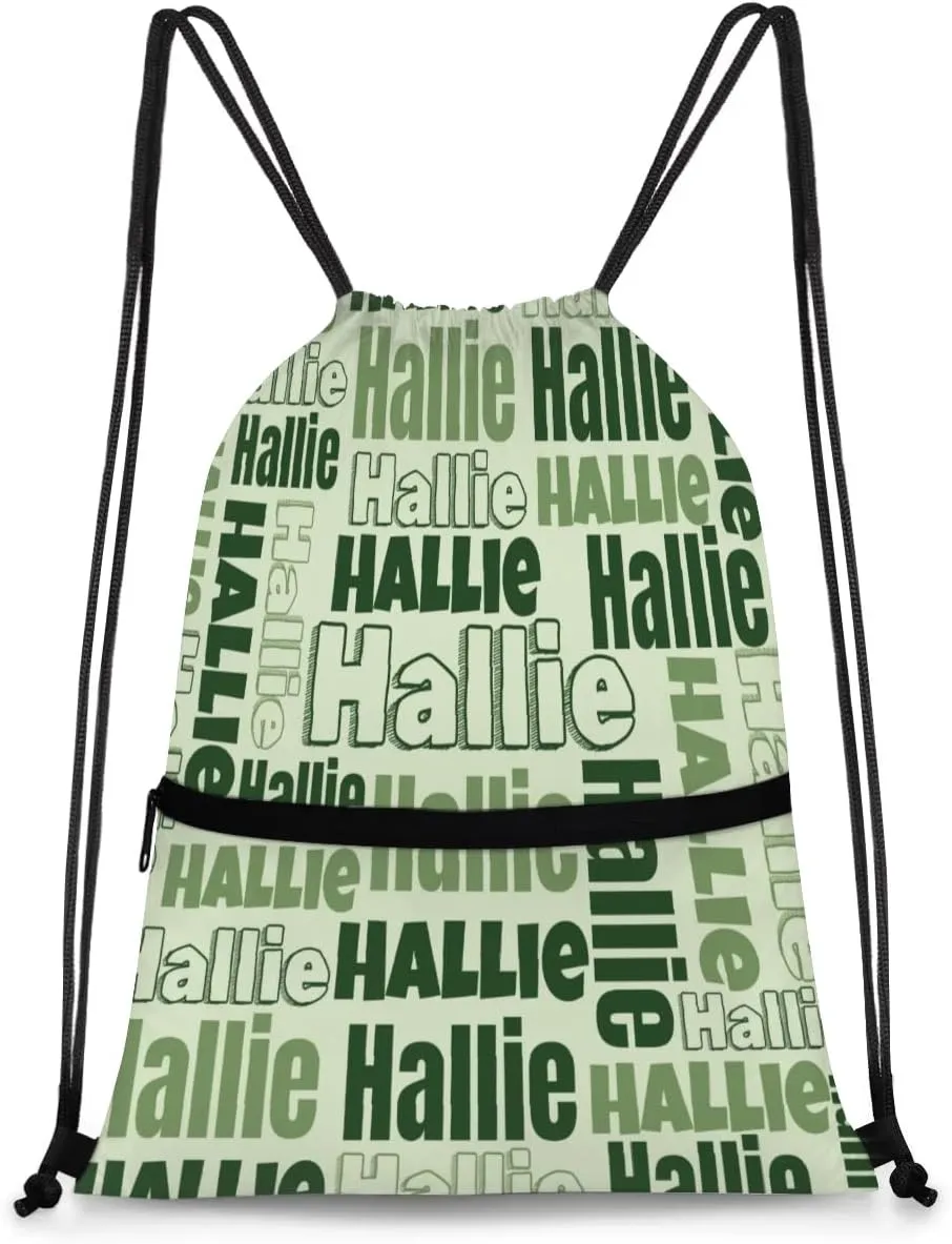 Personalized Drawstring Bags Drawstring Backpack for Kids, Small Gym Drawstring Bags for Gymnastics Sport Hiking Deep Green
