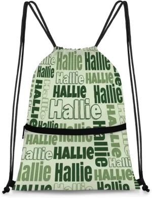 Personalized Drawstring Bags Drawstring Backpack for Kids, Small Gym Drawstring Bags for Gymnastics Sport Hiking Deep Green