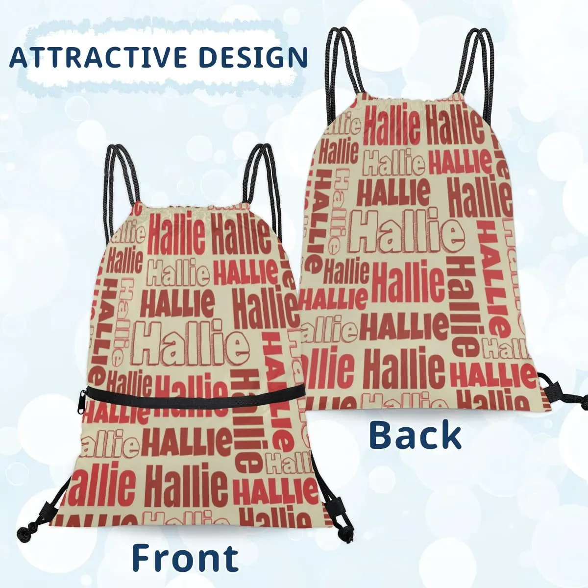 Personalized Drawstring Bags Drawstring Backpack for Kids, Small Gym Drawstring Bags for Gymnastics Sport Hiking Red
