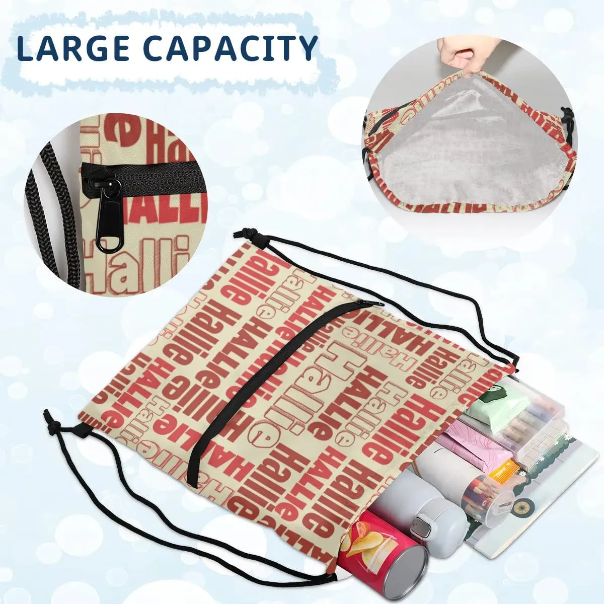 Personalized Drawstring Bags Drawstring Backpack for Kids, Small Gym Drawstring Bags for Gymnastics Sport Hiking Red