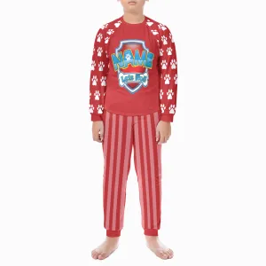 Personalized Family Pajama Sets | Matching Cartoon Xmas Jammies for KIDS | Christmas Holiday family PJs | Custom Paw and Bones night suit