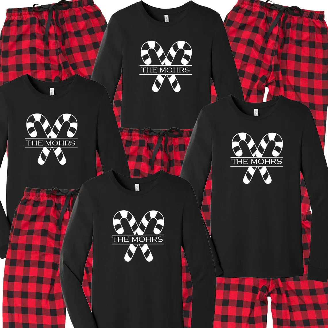 Personalized Matching Family Pajamas - Candy Cane Lane