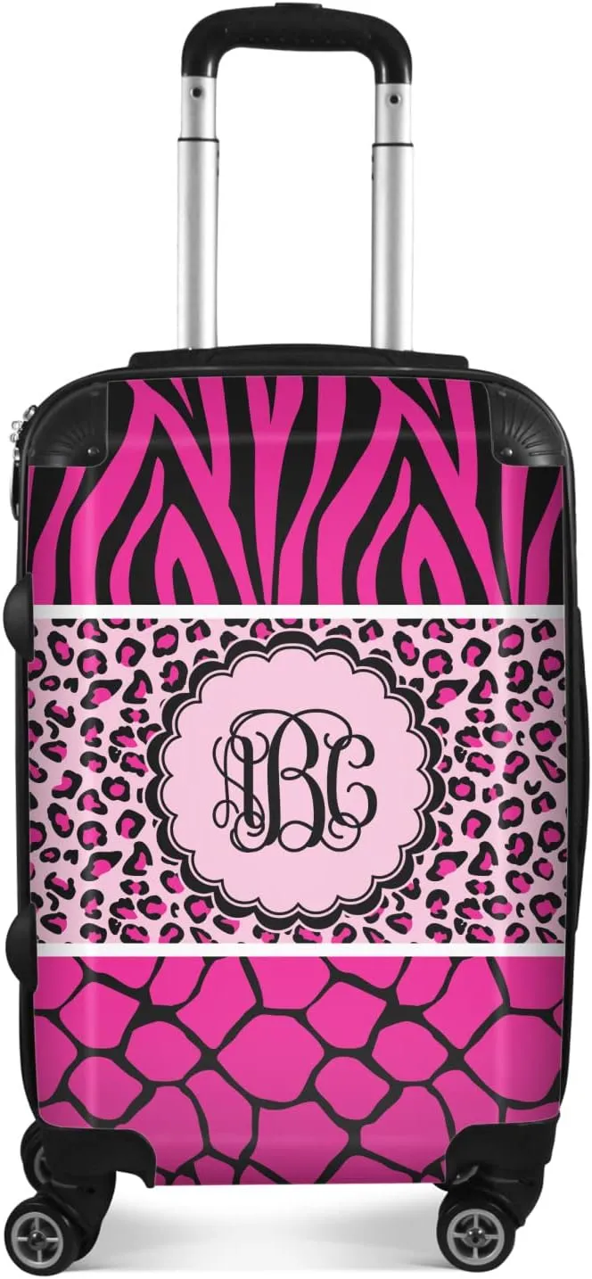 Personalized Triple Animal Print Suitcase - 20" Carry On