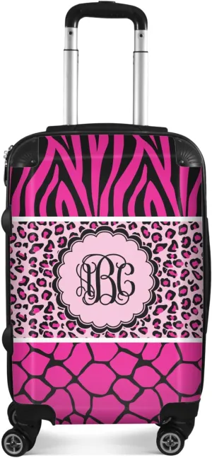 Personalized Triple Animal Print Suitcase - 20" Carry On