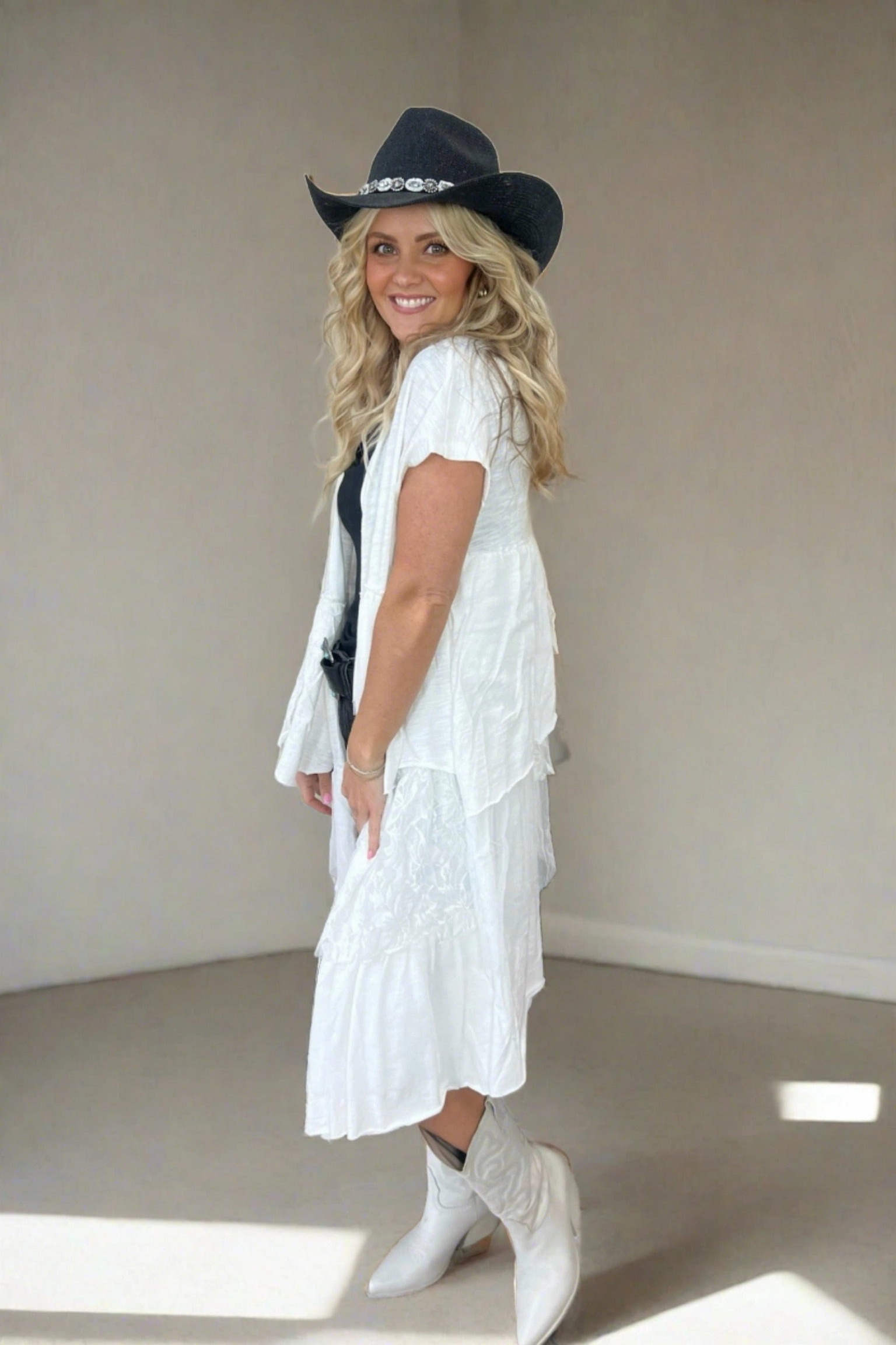 Petal & Lace Open Front Cardigan - FINAL SALE FlexibleElasticatedEdging