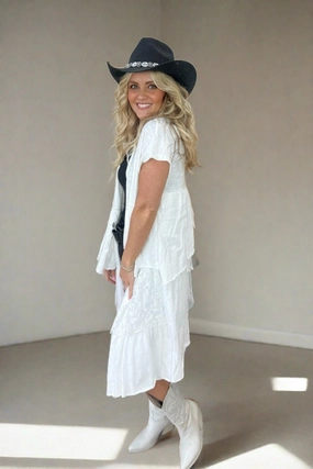 Petal & Lace Open Front Cardigan - FINAL SALE FlexibleElasticatedEdging