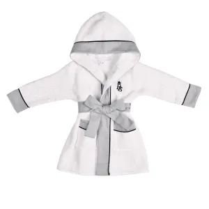 PETIT MARIN | Boys Grey & White Cotton Bathrobe