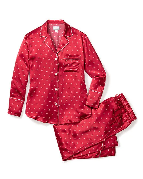 PETITE PLUME | Women's Silk Pajama Set | Bordeaux Art Nouveau