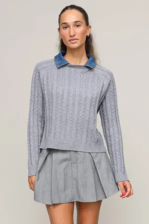 Winter Hoodie NoSlipGripperBand Peyton Two Fer Sweater